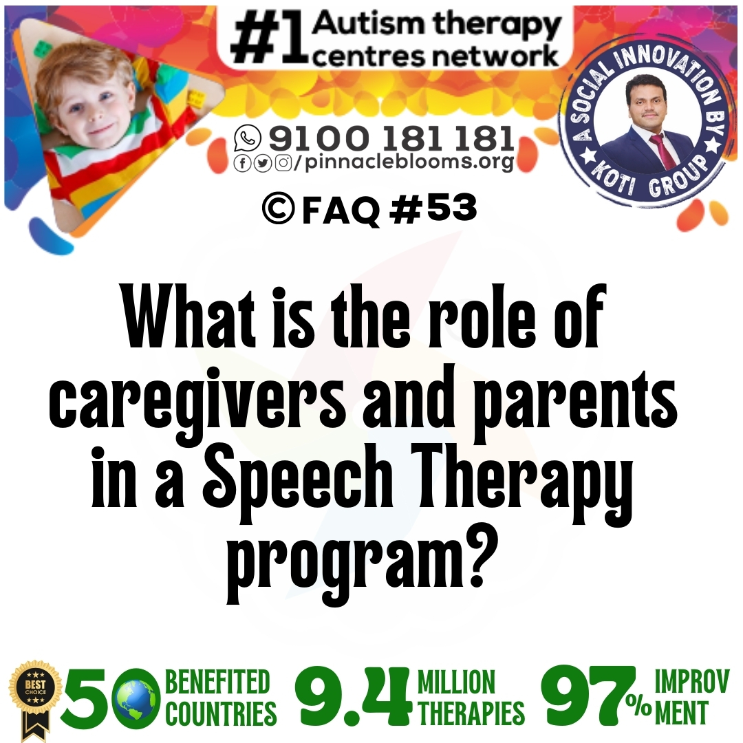 What is the role of caregivers and parents in a Speech Therapy program?