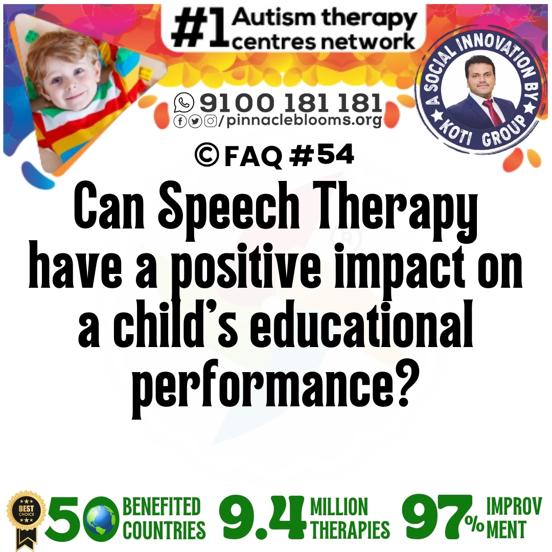 Can Speech Therapy have a positive impact on a child’s educational performance?