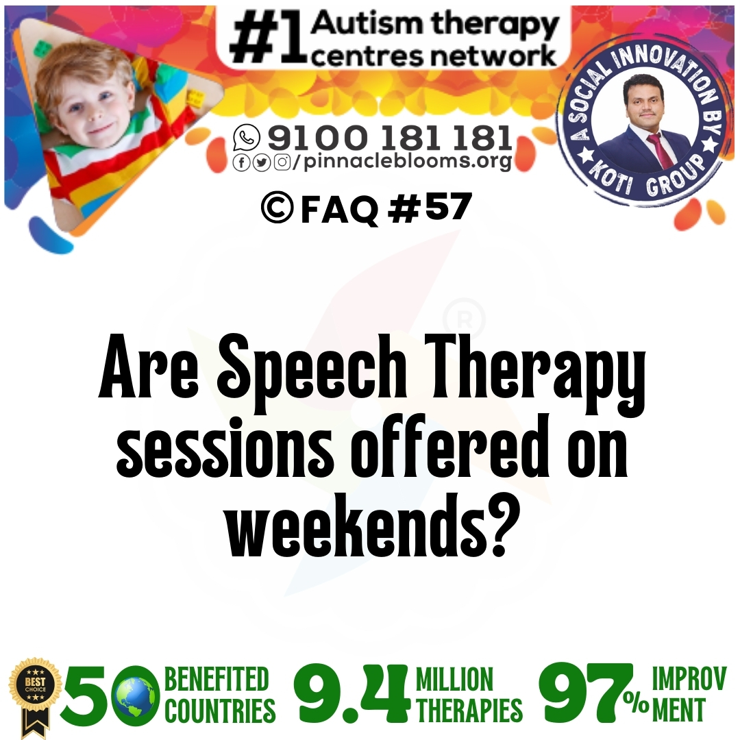 Are Speech Therapy sessions offered on weekends?