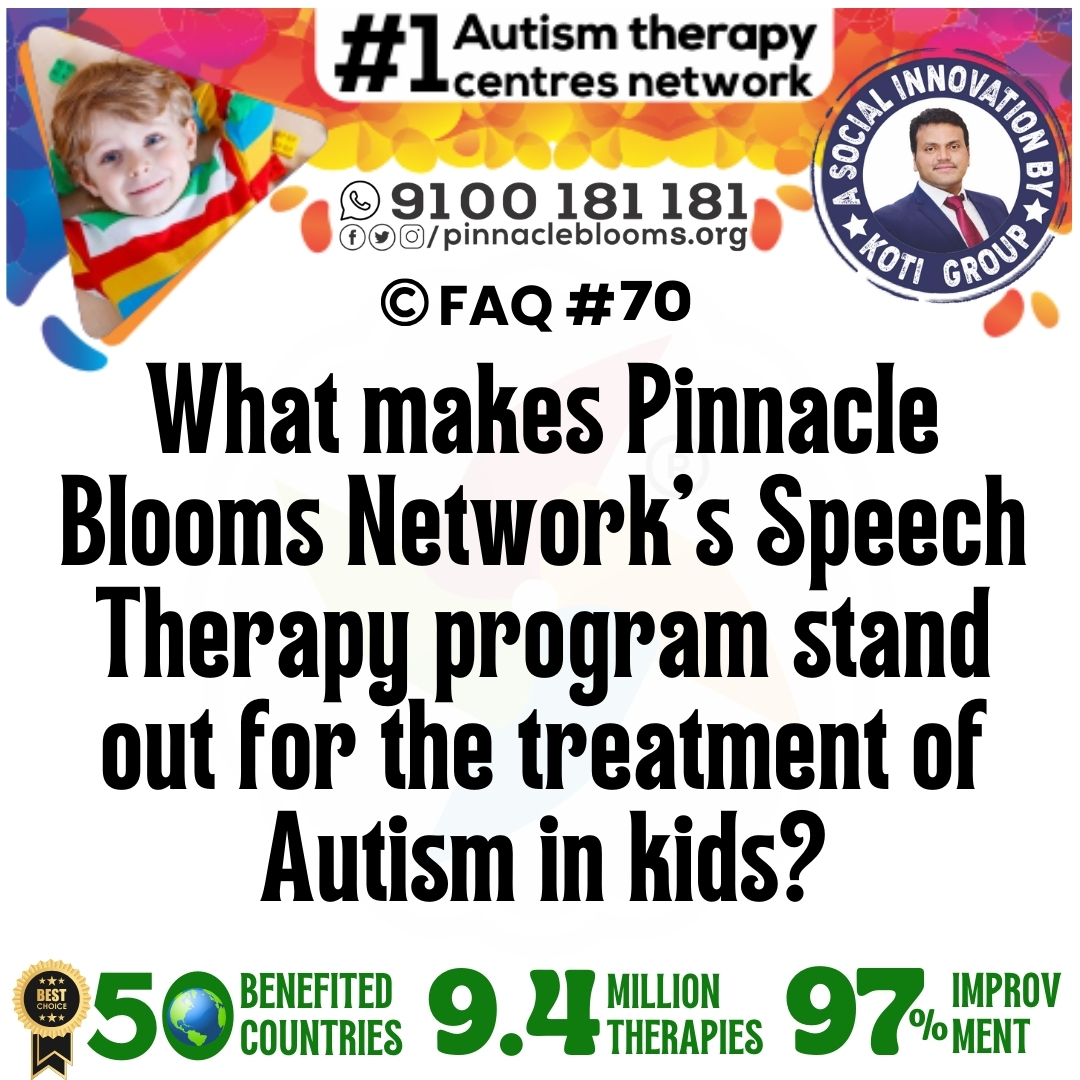 What makes Pinnacle Blooms Network's Speech Therapy program stand out for the treatment of Autism in kids?