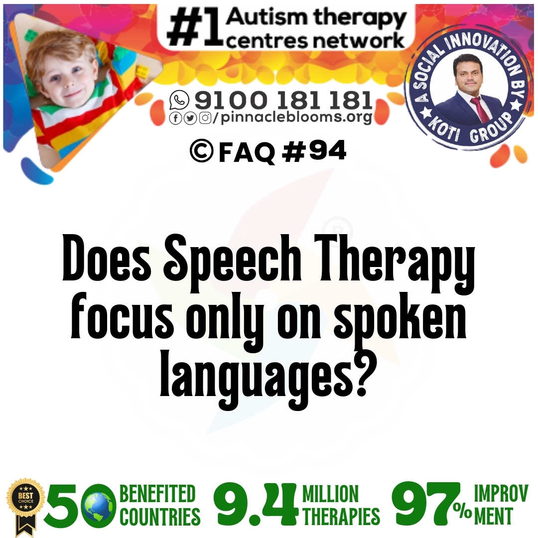 Does Speech Therapy focus only on spoken languages?