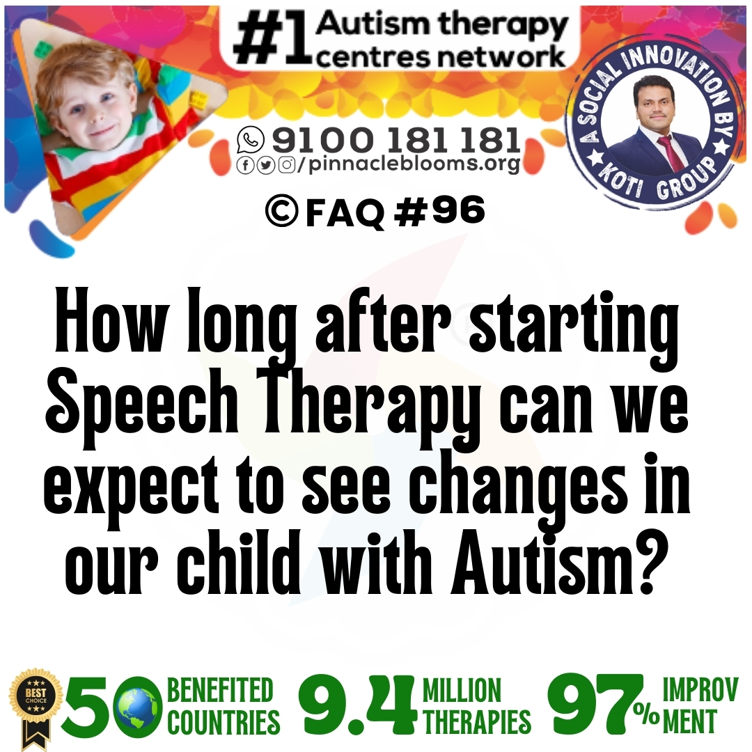 How long after starting Speech Therapy can we expect to see changes in our child with Autism?
