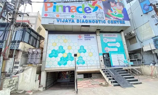 Building and Pinnacle signage at Vikrampuri.