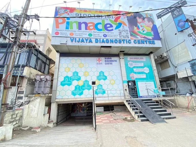 Building and Pinnacle signage at Vikrampuri.