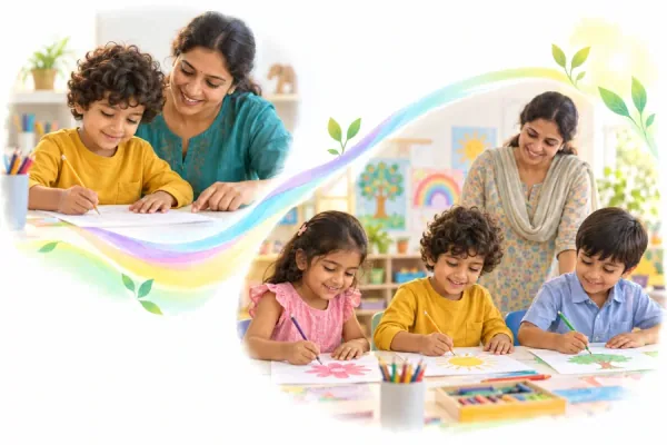 A child participates in learning with an adult, representing abilities in use beyond an isolated task.