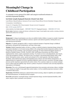 Original cover or first page: Meaningful Change in Childhood Participation: A Systematic Review Protocol for Child- and Caregiver-Anchored Estimates in Neurodevelopmental Disability